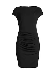 Облегающее платье из джерси с драпировкой Natori, черный