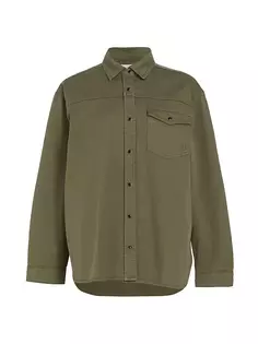 Рубашка оверсайз из хлопковой смеси Sloan Anine Bing, цвет army green