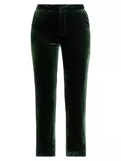 Бархатные укороченные брюки Rebel L&apos;Agence, цвет forest green L'agence