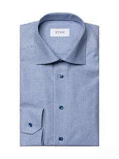 Рубашка в клетку современного кроя Eton, синий