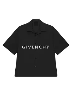 Гавайская рубашка свободного кроя из поплина Givenchy, черный