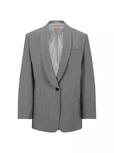 Куртка оверсайз из смесовой шерсти в тропическом стиле Boss, серый
