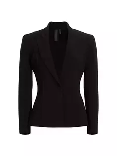Куртка узкого кроя с пиковыми лацканами Norma Kamali, черный