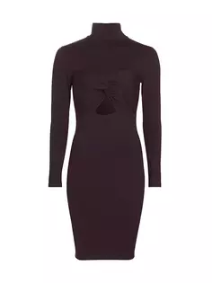 Платье-футляр с воротником-стойкой и вырезом Susana Monaco, цвет cabernet