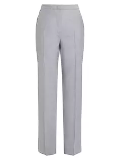 Прямые шерстяные фланелевые брюки Recinto больших размеров Marina Rinaldi, Plus Size, серый