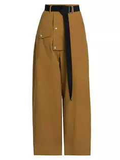 Широкие брюки с поясом Plan C, цвет tan