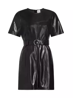 Мини-платье Siv из искусственной кожи с поясом Cinq À Sept, черный