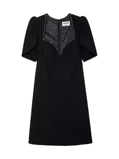 Мини-платье с короткими рукавами и кристаллами Zadig &amp; Voltaire, цвет noir