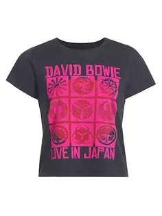 Укороченная хлопковая футболка Itty с графическим рисунком Mother, цвет bowie live in japan