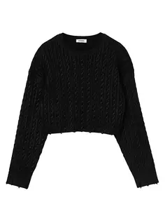 Укороченный вязаный свитер Sandro, черный