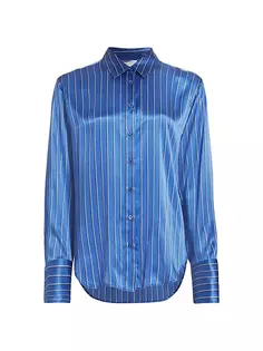 Стандартная шелковая рубашка в полоску Frame, синий