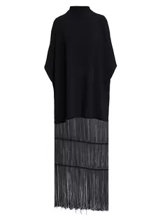 Платье макси Olson с бахромой Khaite, черный