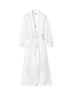 Шелковый длинный халат Petite Plume, белый
