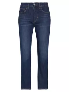 Укороченные расклешенные джинсы Carly с высокой посадкой Veronica Beard, цвет bright blue