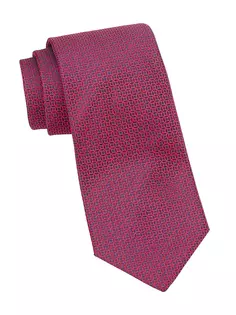 Тканый шелковый галстук с геометрическим рисунком Charvet, красный