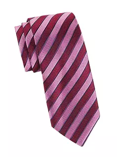 Тканый шелковый галстук в полоску Barrell Charvet, фиолетовый