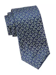 Шелковый галстук из листьев Charvet, темно-зеленый