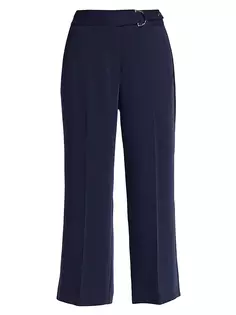 Укороченные брюки широкого кроя Della Elie Tahari, цвет peacoat
