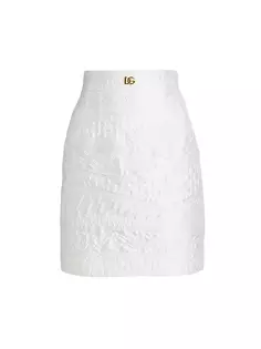Жаккардовая мини-юбка Carretto Dolce&amp;Gabbana, цвет bianco