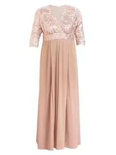 Плиссированное платье Paris с пайетками Kiyonna, цвет rose gold