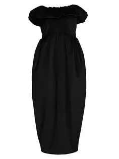 Бархатное платье миди без бретелек Therese Kika Vargas, черный