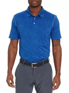 Трикотажная рубашка-поло с короткими рукавами и цветочным принтом Prescott Robert Graham, синий