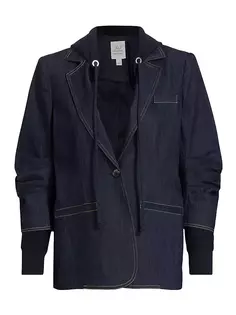 Куртка смешанной техники Khloe с капюшоном Cinq À Sept, индиго