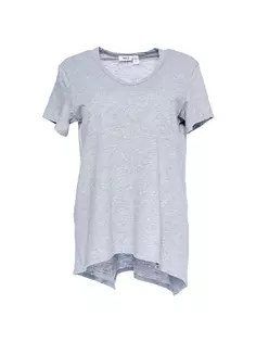 Укороченная футболка бойфренда с V-образным вырезом и короткими рукавами Wilt, серый