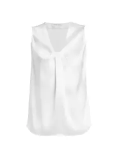 Атласная блузка без рукавов Alberta Ferretti, белый