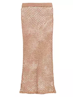 Трикотажная юбка-миди с блестками Line &amp; Dot, цвет bronze