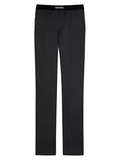 Пижамные брюки из смесового шелка Tom Ford, черный