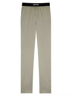 Пижамные брюки из смесового шелка Tom Ford, цвет concrete