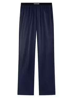 Пижамные брюки из смесового шелка Tom Ford, синий