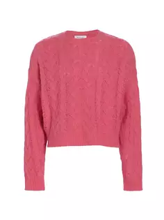 Кашемировый свитер объемной вязки косами Naadam, цвет bubble gum pink