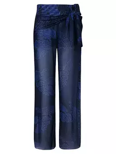 Прямые брюки с завязками на талии Quiza Vix By Paula Hermanny, мультиколор