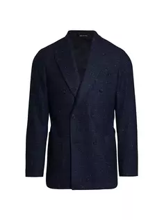 КОЛЛЕКЦИЯ Двубортное спортивное пальто с воском Saks Fifth Avenue, синий