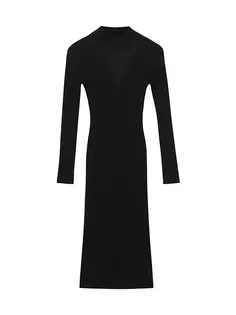 Платье миди с высоким воротником Sabrina Reiss, черный
