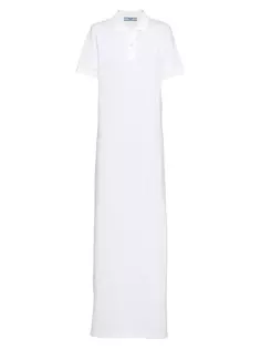 Платье-миди из пике Prada, белый
