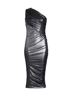 Трикотажное платье миди Amira с градиентом Rick Owens, цвет silver degrade