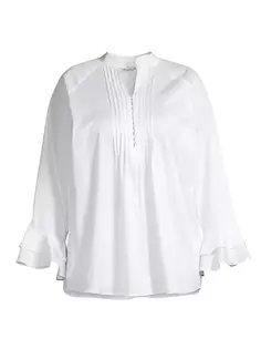 Хлопковая блузка-пуловер Nagisa больших размеров Harshman, Plus Size, белый