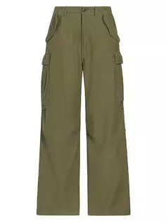 Широкие брюки-карго R13, оливковый
