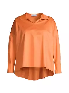 Хлопковая блузка больших размеров Enid Harshman, Plus Size, цвет persimmon