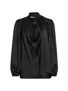 Шелковая блузка с объемными рукавами Zimmermann, черный