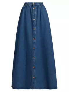 Джинсовая длинная юбка Ms. Corey Triarchy, цвет yellowstone medium indigo