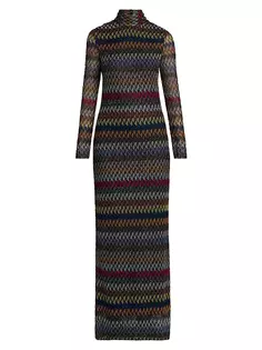 Трикотажное платье макси с вырезами Missoni, мультиколор