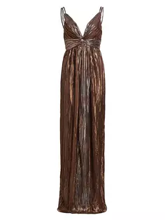 Плиссированное платье Naomi из фольги Sabina Musáyev, цвет bronze