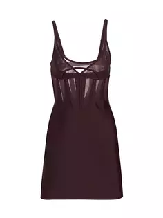 Корсетное мини-платье Body-Con Mugler, цвет dark raisin
