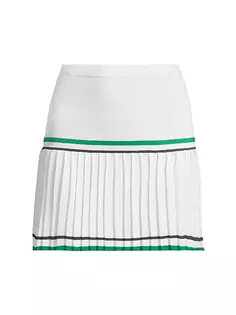 Мини-юбка со складками-ножами L&apos;Etoile Sport, белый