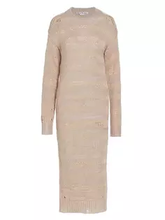 Платье миди в полоску Kermelina Acne Studios, цвет warm beige champagne beige