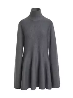 Мини-платье Clarice из шерстяной водолазки с воротником Khaite, цвет sterling